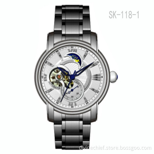Factory Direct Custom 316 L Stainless Steel Watch Skeleton Automatic Watch